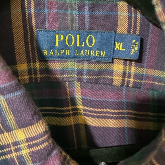 Ralph Lauren Casual Button Down Shirt in Purple and Green - Picture 2 of 6